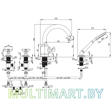 Смеситель Deante Temisto Nero BQT N14D картинка 3